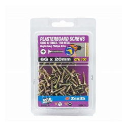 PLASTER SCREW 6-18Gx20mmx100 BUGL PHL HD GOLD CBE6220