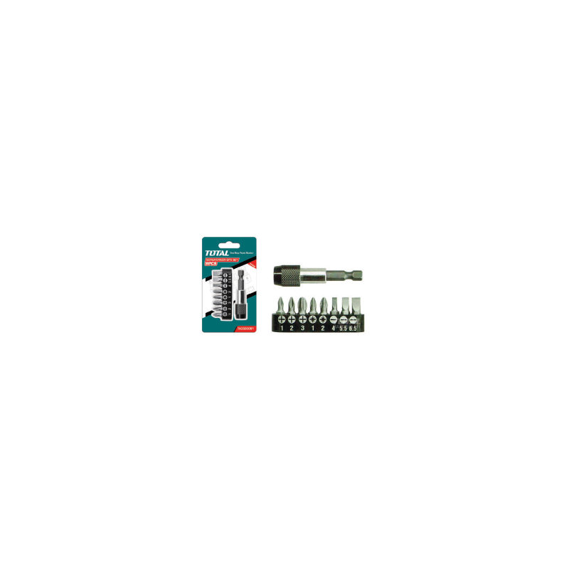 TOTAL SCREWDRIVER BITS SET W- MAGNETIC HOLDER 9PCS