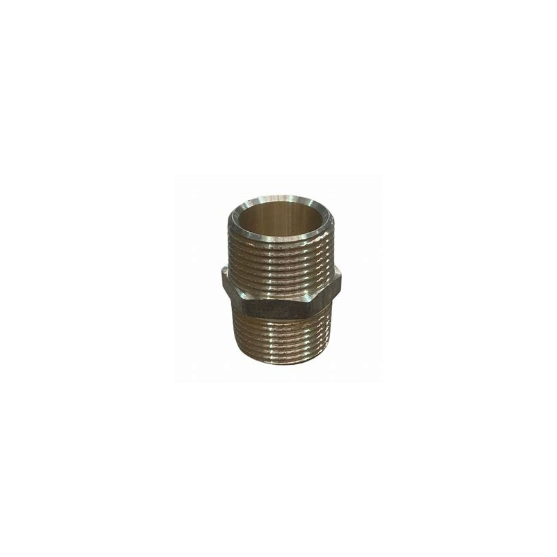 SCREWED BRASS HEX NIPPLE 20mm 5NP020 | 102377