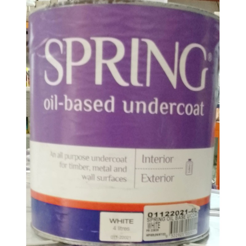 DULUX SPRING OILBASE UNDERCOAT WHITE 4LTR DULUX SPRING OILBASE UNDERCOAT WHITE 4LTR