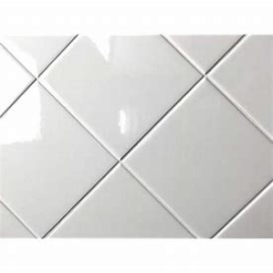 WALL TILE 200 x 200mm x 0.5mm WHITE CERAMIC GLOSS