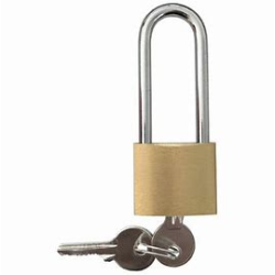 iBUILD PADLOCK 40mm BRASS[L-S] LONG SHACKLE